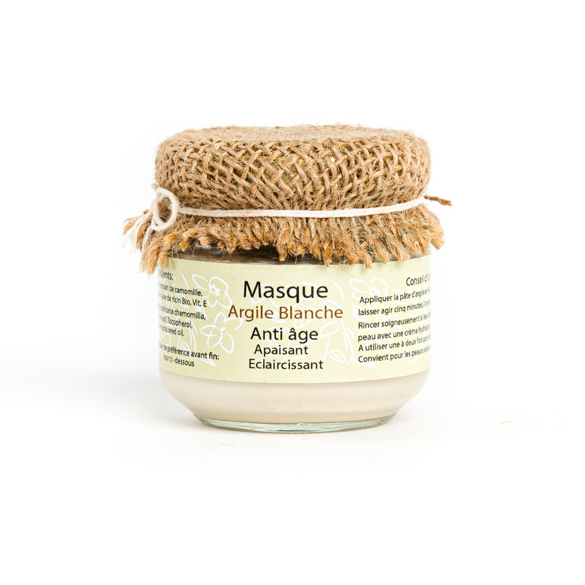 EVA BEAUTY Masque argile blanche & huile d'amande douce - Eclaircissant -  130 gr pour 14,000 DT